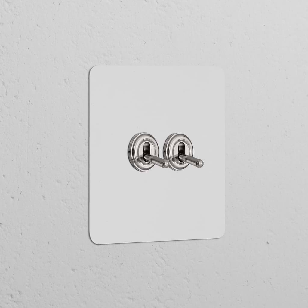 Single 2x Toggle Switch in Paintable Polished Nickel Finish - Single Switches & Dimmers