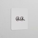 Single 2x Toggle Switch in Paintable Polished Nickel Finish - Single Switches & Dimmers