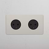 Double 2x Danish Module Round - Polished Nickel Black