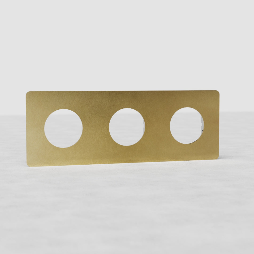 Triple Module Plate Round EU - Antique Brass
