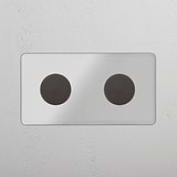 Sophisticated Double Dimmer Switch in Clear Bronze - Adjustable Light Control Solution on White Background