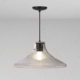 Hammersmith Large Pendant Light Fluted Glass - Bronze