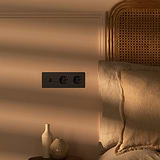 Triple Toggle & 2x Schuko Module Round - Bronze Black 