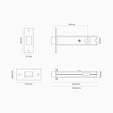 60mm Bathroom Lock - Bronze