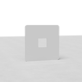 Paintable Single Keystone Switch Plate EU standing upright on a light surface, featuring a square cutout design.