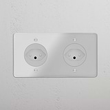 Double 2x Swiss Module Round - Clear White