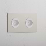 Double 2x Swiss Module Round - Polished Nickel White