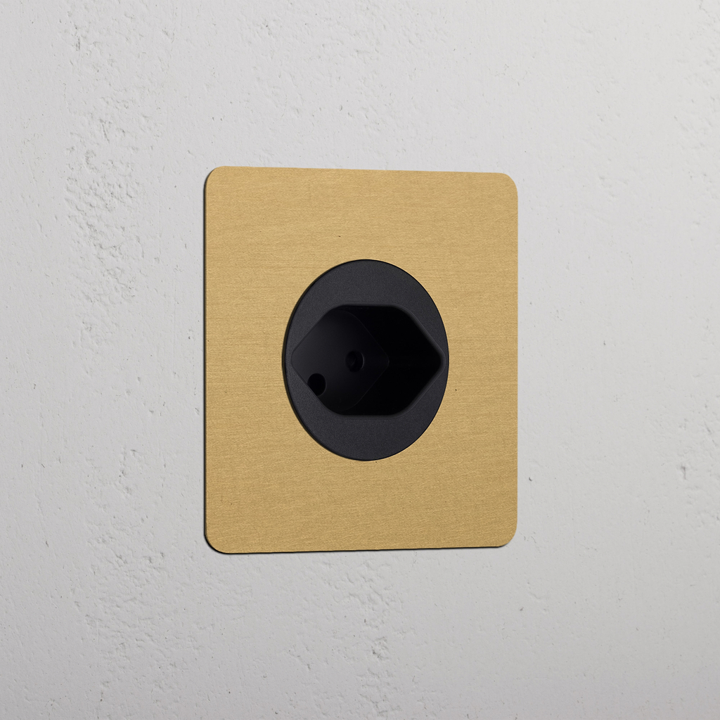 Single Swiss Module Round - Antique Brass Black