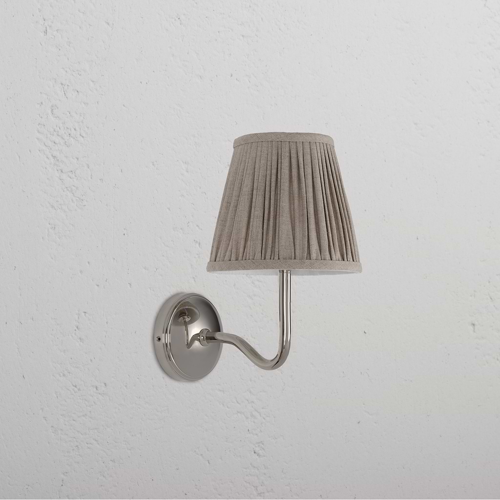 Malvern Medium Wall Light Natural Beige - Polished Nickel