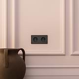 Double 2x Schuko Module Round - Bronze Black