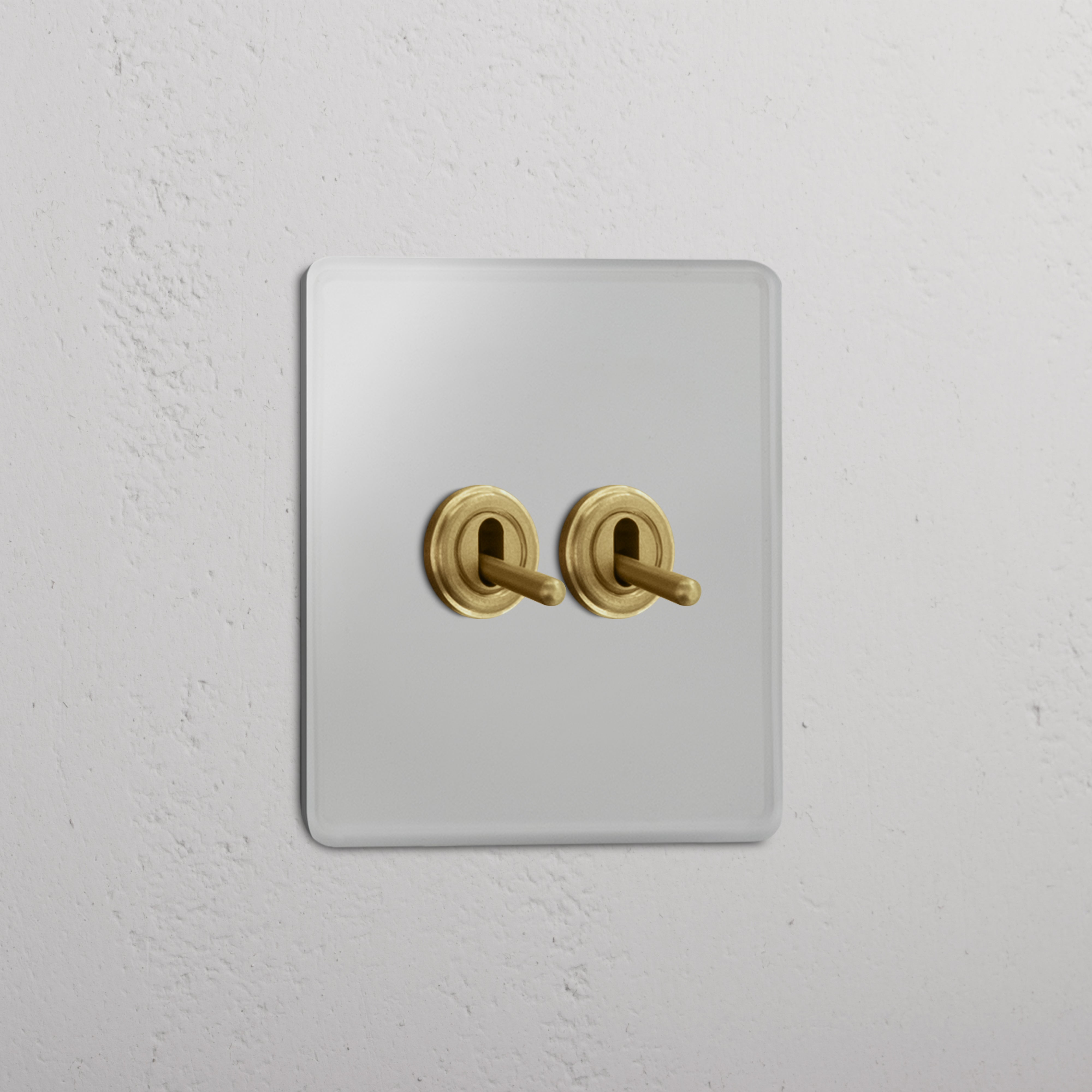 Elegant Clear Antique Brass Single Toggle Switch with 2 Positions - Efficient Light Management Solution