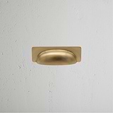 Antique Brass Elm Cup Handle on White Background