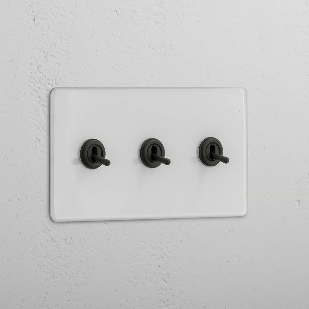 Double 3x Toggle Switch - Clear Bronze