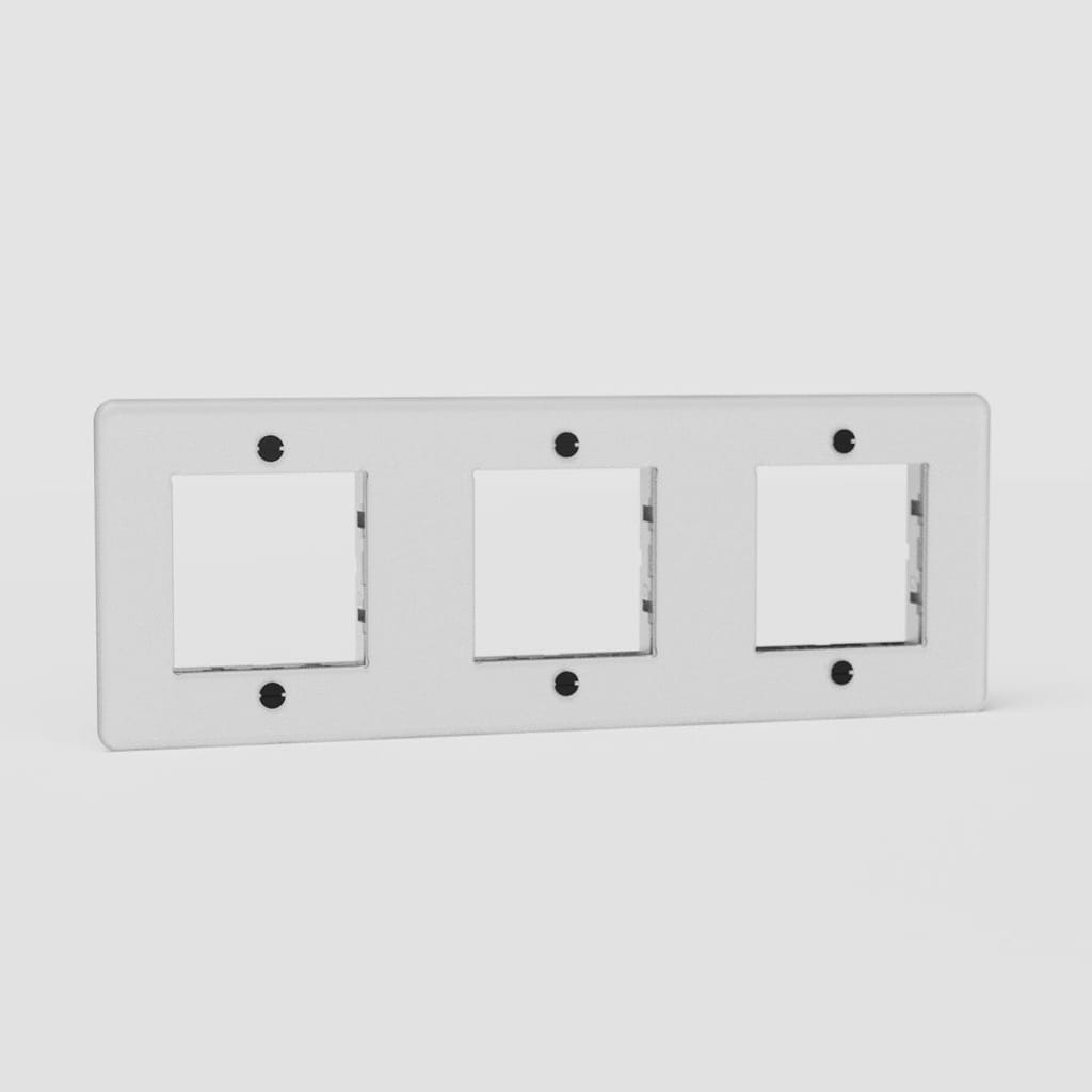 Triple 45mm Switch Plate in Clear Black EU - User-friendly Lighting Solution