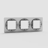 Modern Triple 45mm Switch Plate in Clear Black for Sleek Light Control - on White Background