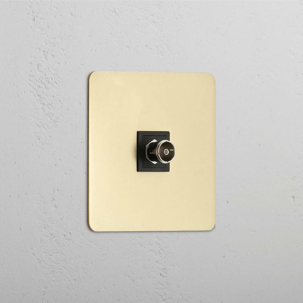 TV Module in Single Design with Antique Brass Black Finish