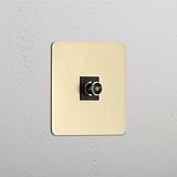 TV Module in Single Design with Antique Brass Black Finish