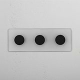 Sophisticated Triple Dimmer Switch in Clear Bronze for Advanced Lighting Control on White Background