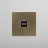 TV Single Module, Stylish Antique Brass Black Design on White Background