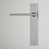 Clayton Poignée de Porte Fixe à Plaque Longue - Nickel Poli