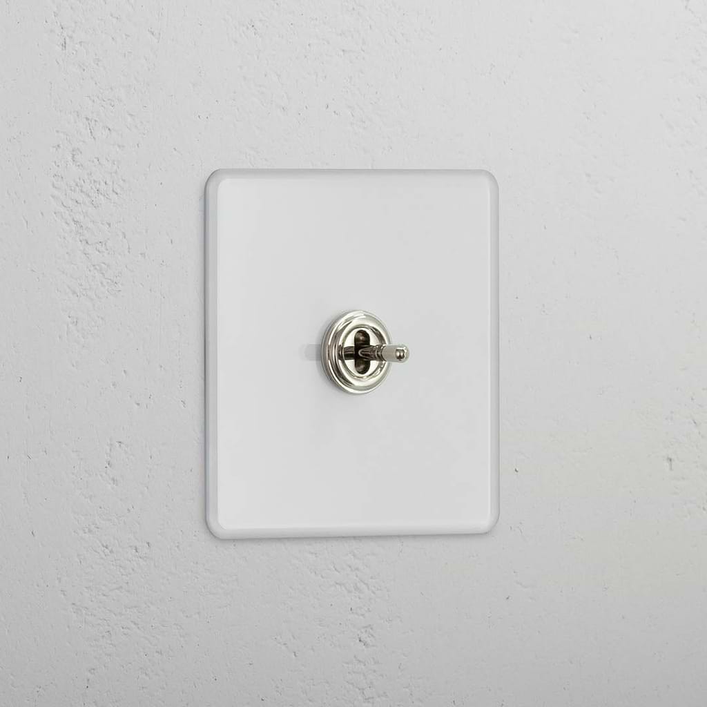 Central Single Toggle Switch in Clear Polished Nickel - Streamlined Lighting Solution