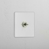 Central Single Toggle Switch in Clear Polished Nickel - Streamlined Lighting Solution