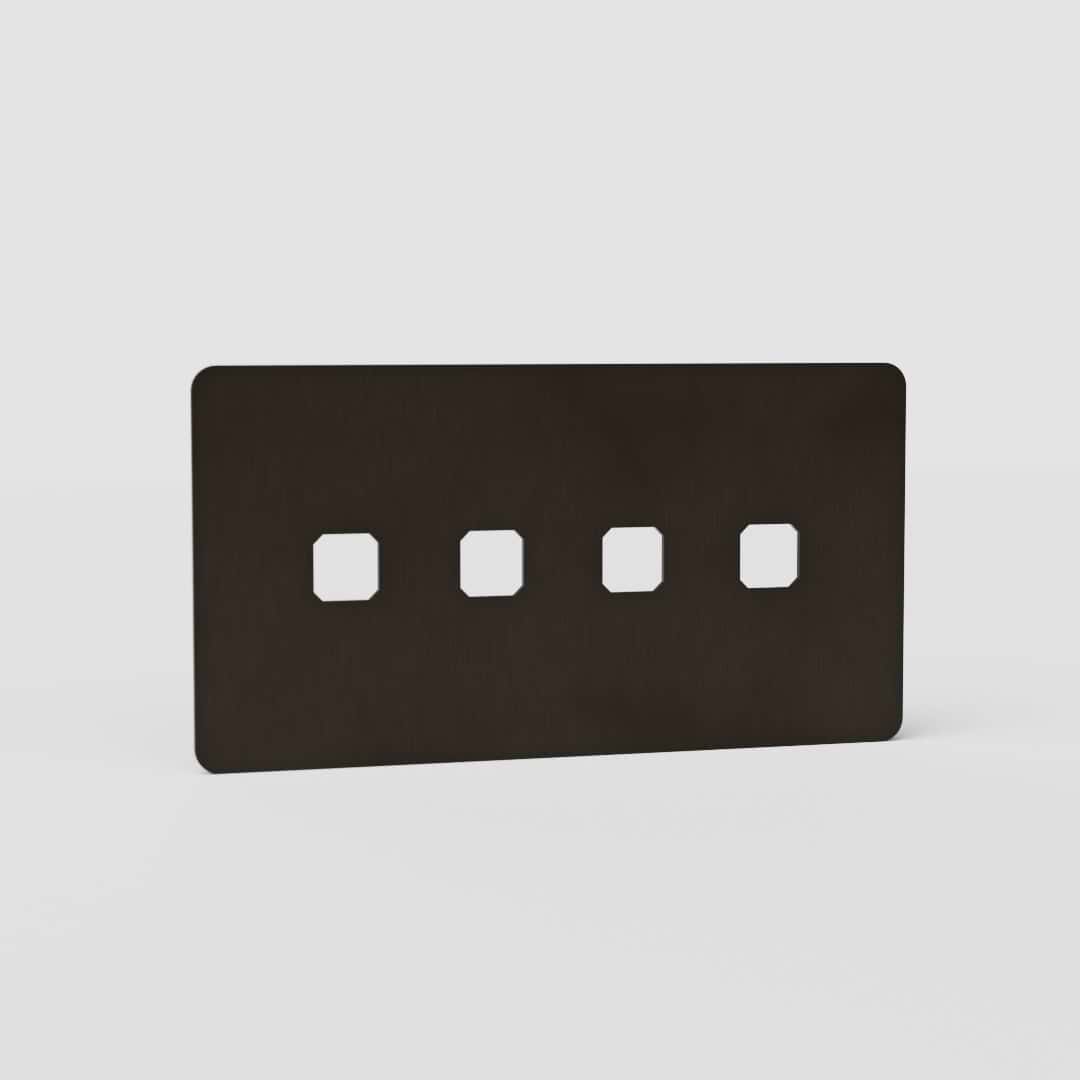 Four-Position Double Switch Plate EU in Bronze - Comprehensive Light Switch Accessory