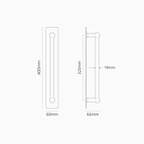 Harper Poignée de Tirage de Porte Simple avec Plaque 320mm - Nickel Poli