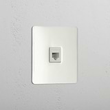 Network Connectivity Accessory: Single RJ45 Module in Polished Nickel White