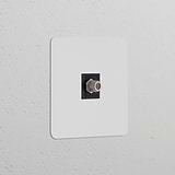 Prise Satellite (Plaque Simple) - Peignable Insert Noir