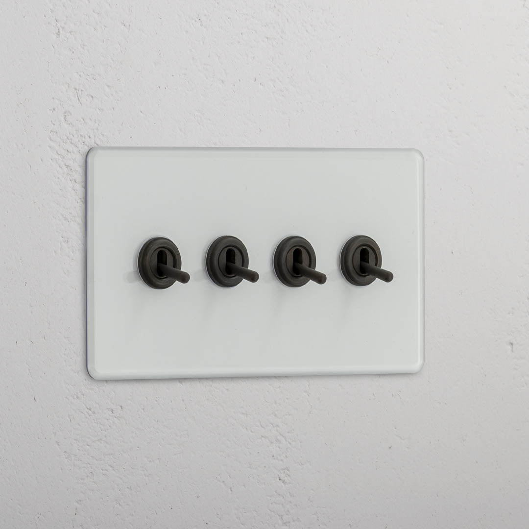 Four-Levers Double Toggle Switch in Clear Bronze - Advanced Light Control Accessory