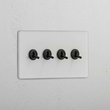 Four-Levers Double Toggle Switch in Clear Bronze - Advanced Light Control Accessory