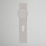 Onslow Bouton de Porte à Ressort à Plaque Longue et Trou de Serrure Euro - Nickel Poli