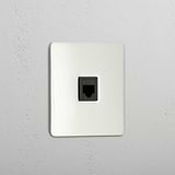 Network Connectivity Accessory: Polished Nickel Black Single RJ45 Module