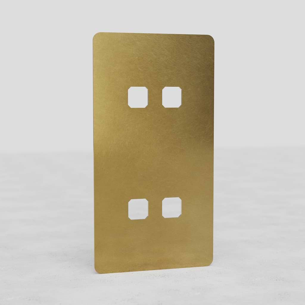 Four-Slot Vertical Switch Plate in Antique Brass - Classic European Style Accessory
