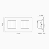 Interrupteur VV Carré x4 (Plaque Double) - Transparent / Bronze (Insert Noir)