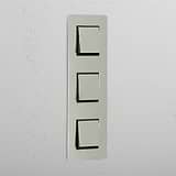 High Capacity Vertical Light Control Switch: Polished Nickel Black Triple 3x Vertical Rocker Switch