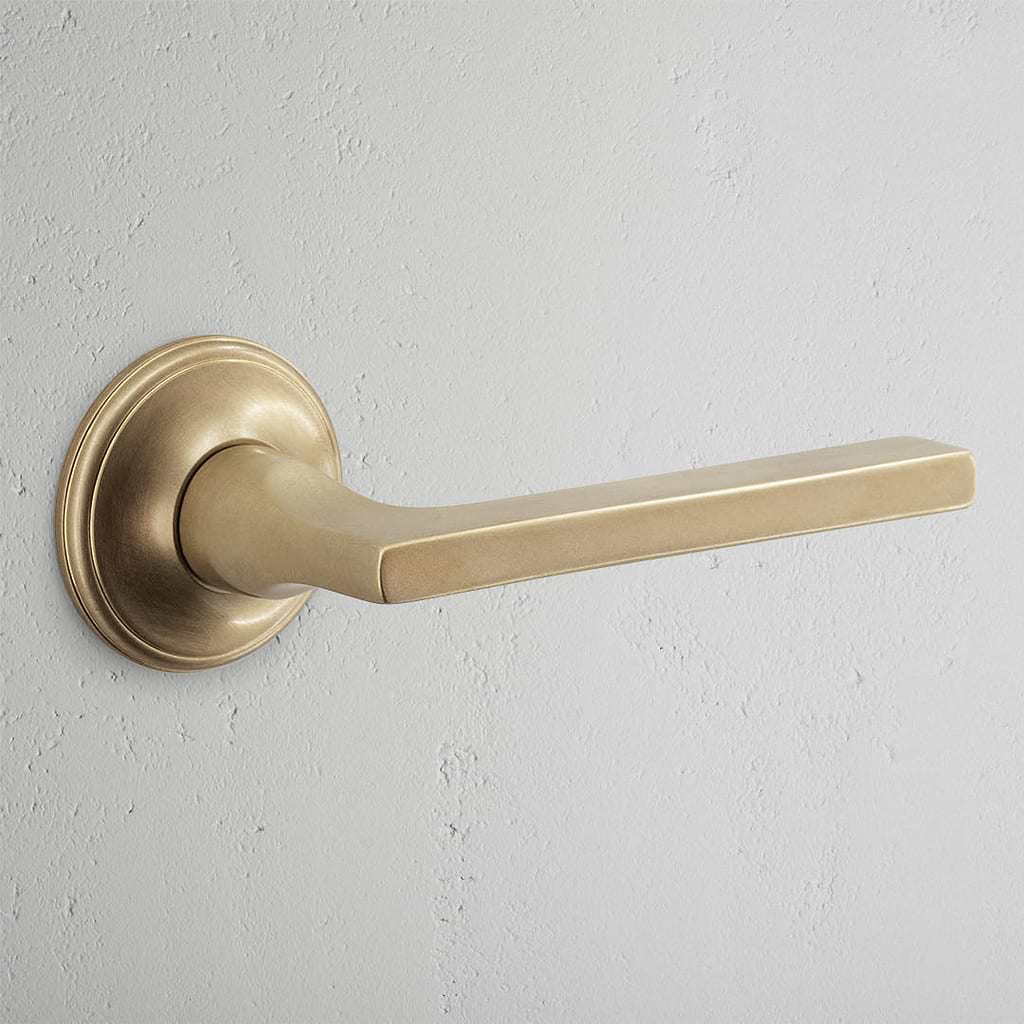 Clayton Poignée de Porte Fixe - Laiton Ancien
