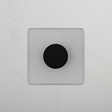Sophisticated Single Dimmer Switch in Clear Bronze for Light Intensity Control on White Background