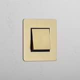 Retractive Single Rocker Switch in Antique Brass Black