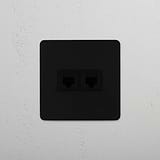 Efficient Single RJ45 Module in Bronze Black with Dual Ports on White Background