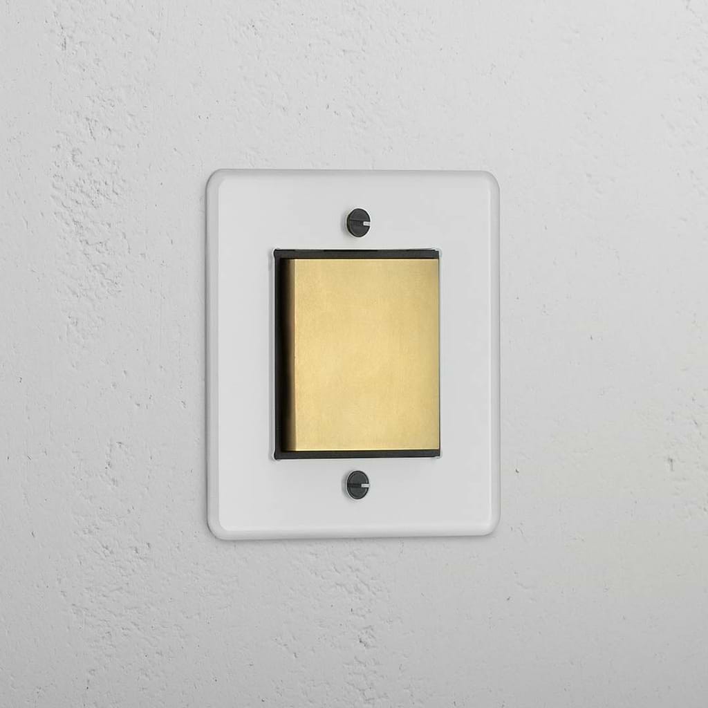 Central Clear Antique Brass Black Single Rocker Switch - Reliable Lighting Management