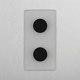 Vertical Double Dimmer Switch in Clear Bronze - Superior Lighting Accessory on White Background