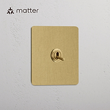Bouton Poussoir Connecté à Levier (Plaque Simple) - Laiton Ancien
