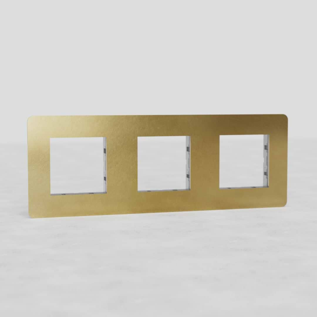 Triple 45mm Switch Plate in Antique Brass - Classic EU Home Accessory