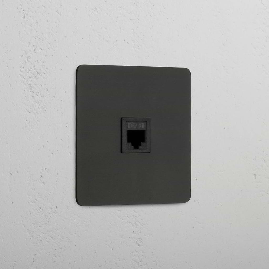 Single RJ45 Module in Bronze Black - Reliable Network Connection