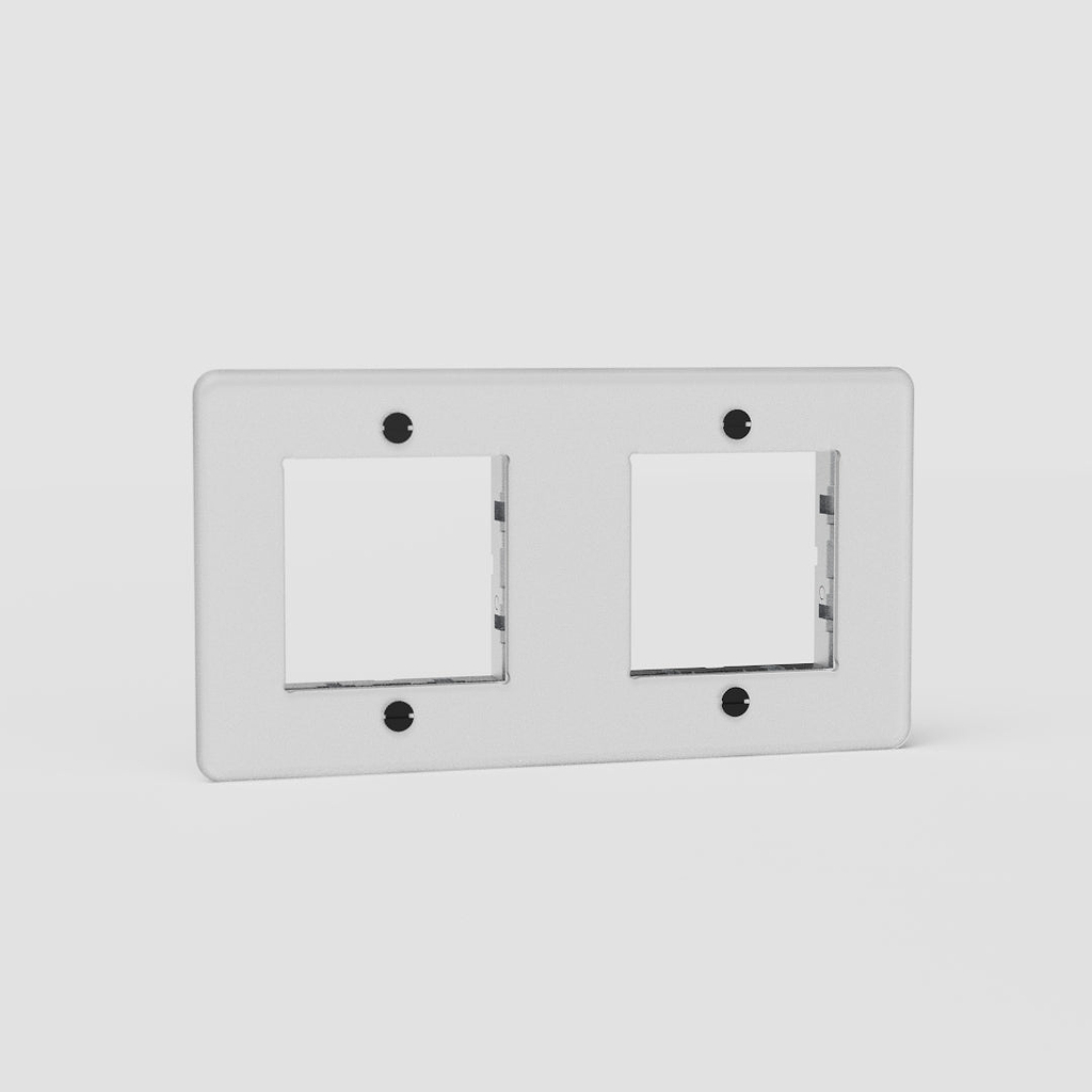 Double 45mm Switch Plate in Clear Black EU - Modern Lighting Accessory