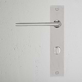 Clayton Poignée de Porte à Ressort à Plaque Longue et Barrette Tournante - Nickel Poli