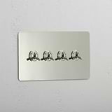 High Capacity Quad Control Toggle Switch: Polished Nickel Double 4x Toggle Switch
