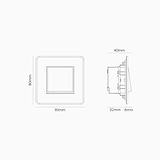 Bouton Poussoir Carré (Plaque Simple) - Transparent / Nickel Poli (Insert Blanc)